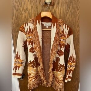 Idyllwind winter western cardigan. With tie. Thick warm and cozy.